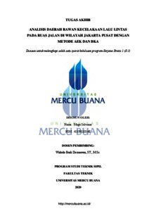 ANALISIS DAERAH RAWAN KECELAKAAN LALU LINTAS PADA RUAS JALAN DI WILAYAH